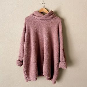 Jessica Simpson Turtleneck Cowl Neck Rose Dusty Pink Oversized Sweater